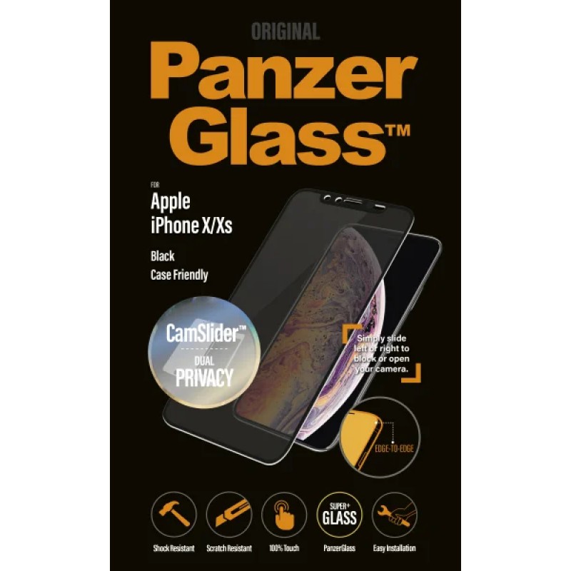 Стъклен протектор PanzerGlass за Samsung A12 , CaseFriendly - Черен