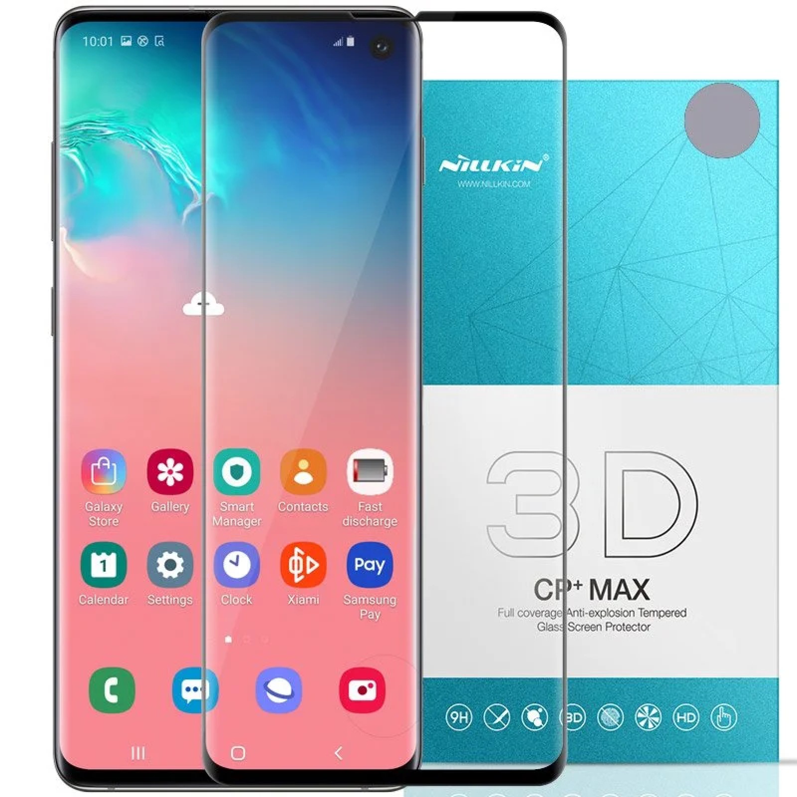 Стъклен протектор Nillkin за Samsung Galaxy S10 3D CP+ Max Прозрачен