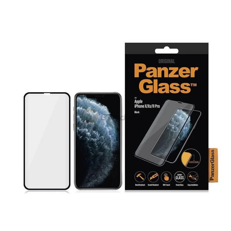 Стъклен протектор PanzerGlass за Apple iPhone X/Xs/11 Pro  Черен