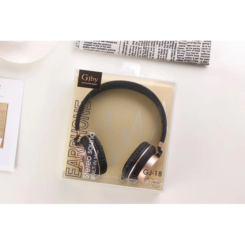 Слушалки GJBY headphones - AUDIO EXTRA BASS GJ-18 Черни с златно