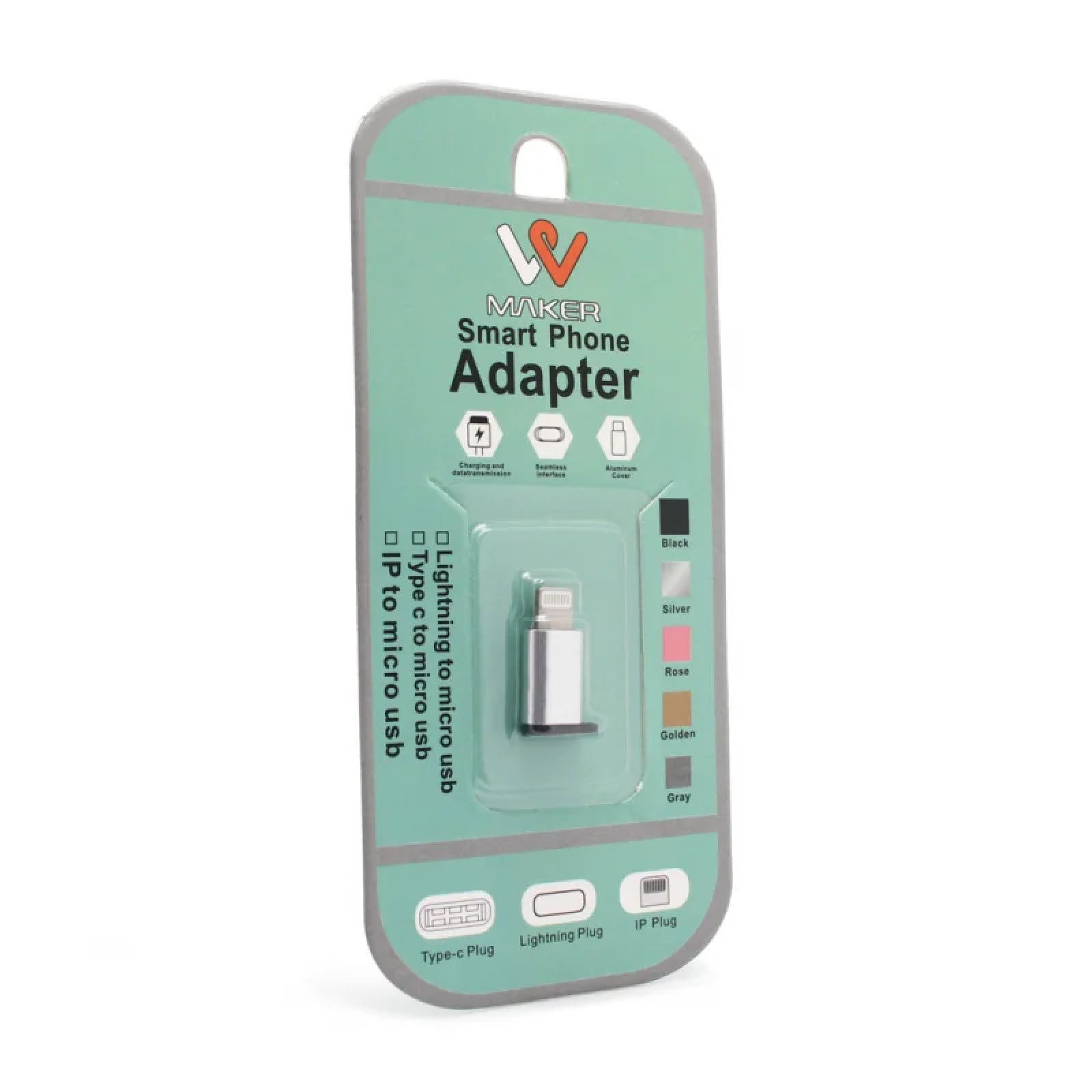 Адаптер Micro USB към Lightning сребрист