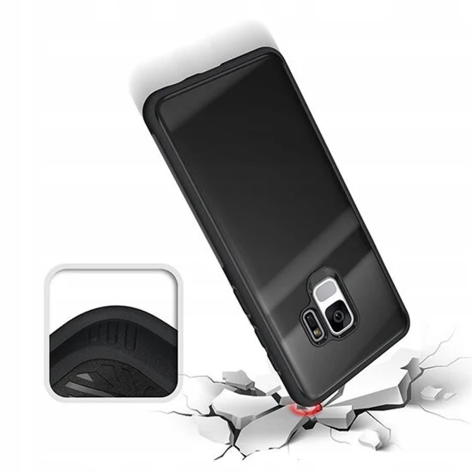 Гръб OEM Glass Case за Apple iPhone 6/6S Черен