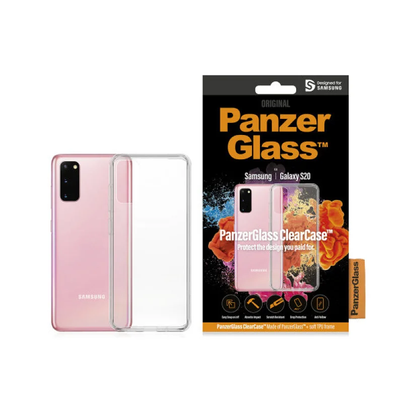 Стъклен протектор PanzerGlass за Samsung Galaxy S20   Черен/Прозрачен