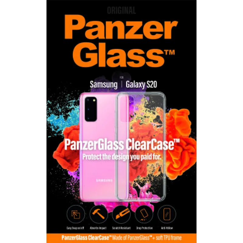 Стъклен протектор PanzerGlass за Samsung Galaxy S20   Черен/Прозрачен
