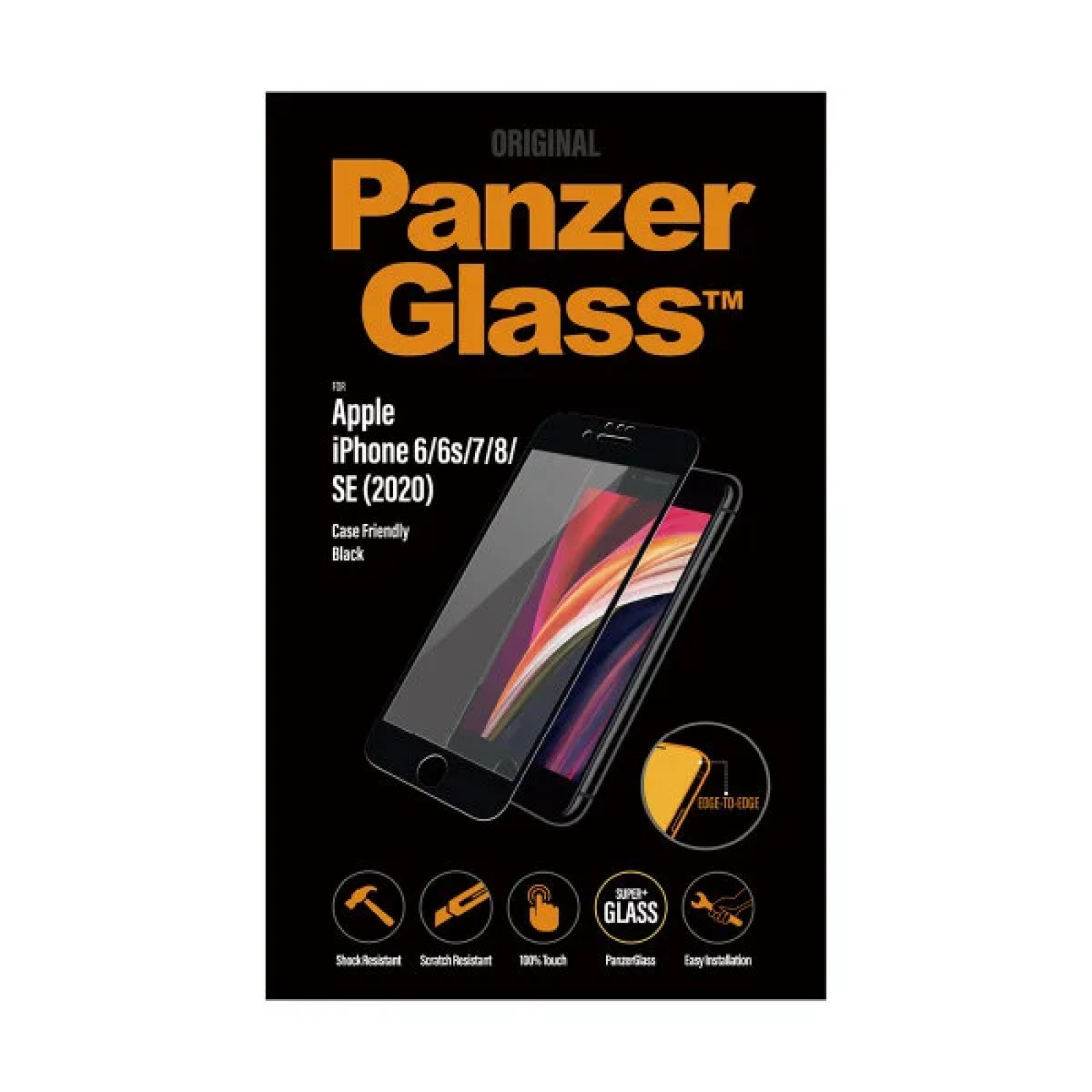 Стъклен протектор Apple iPhone SE2020//6s/7/8 PanzerGlass CaseFriendly - Черно