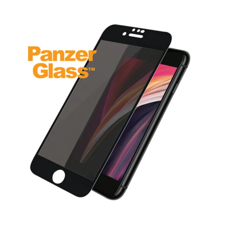 Стъклен протектор Apple iPhone SE2020//6s/7/8 PanzerGlass CaseFriendly, Privacy - Черно