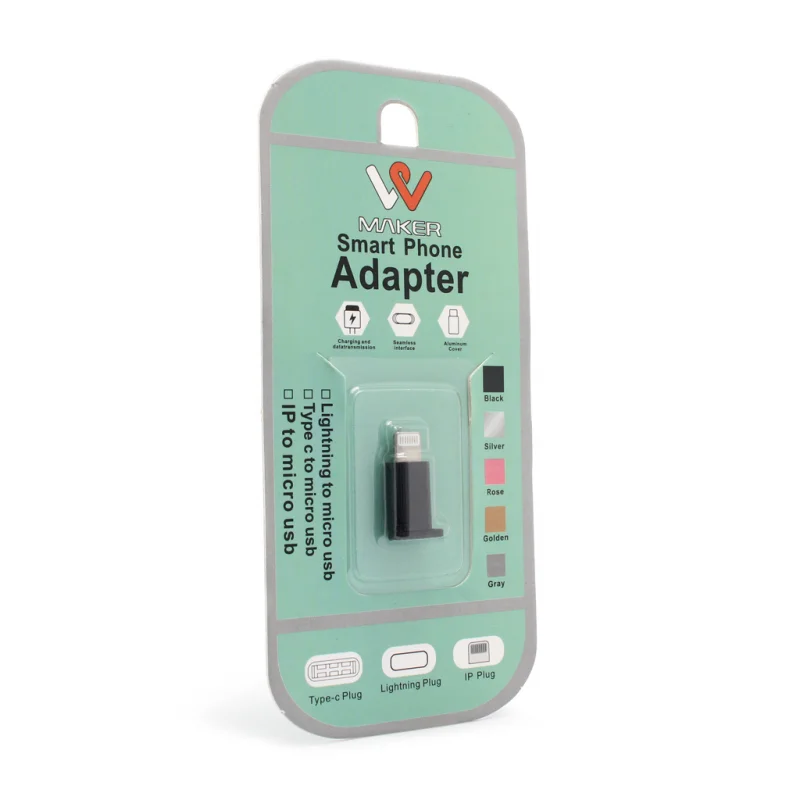 Адаптер Micro USB към Lightning черен...