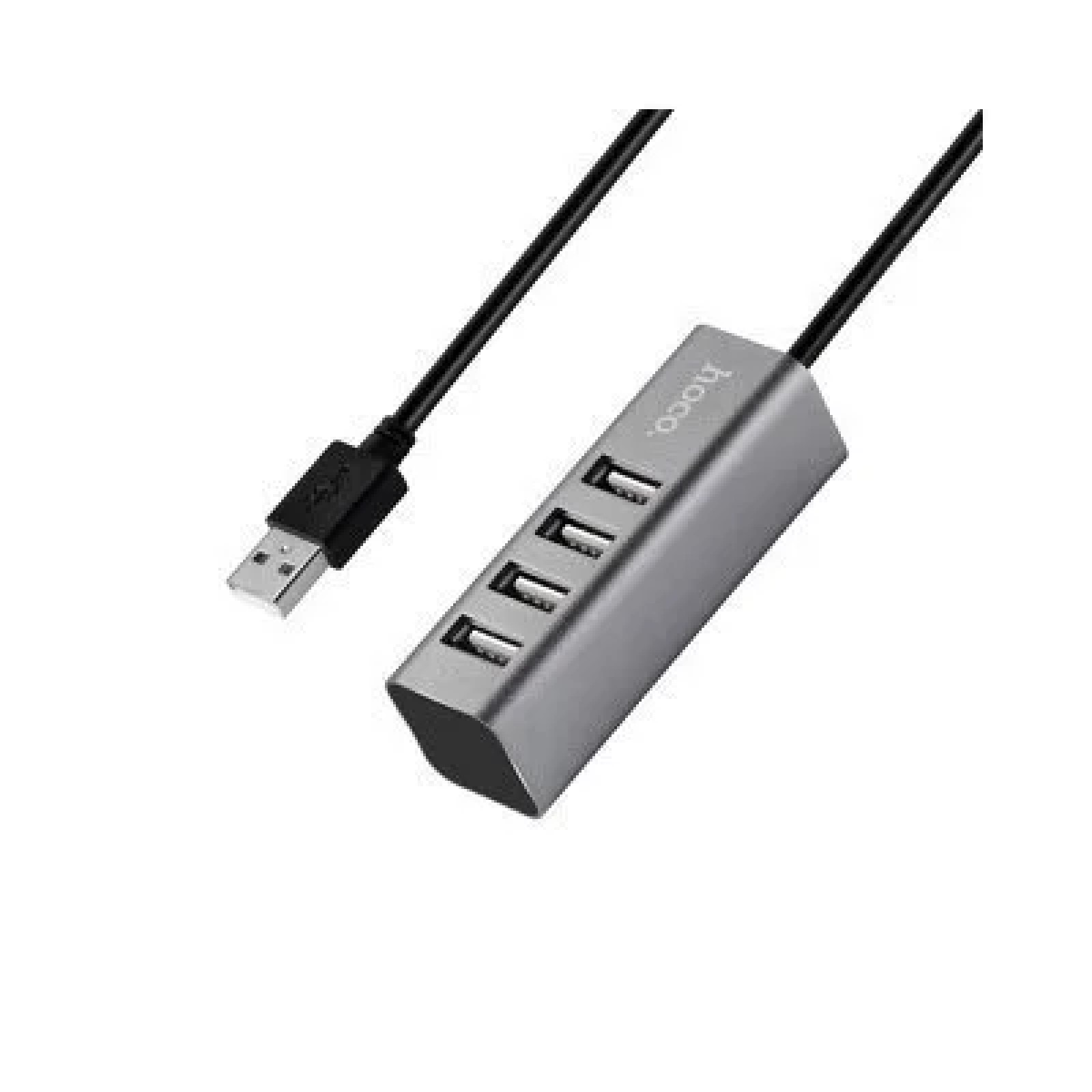 Хъб Hoco HB1 4USB Line machine- Сив