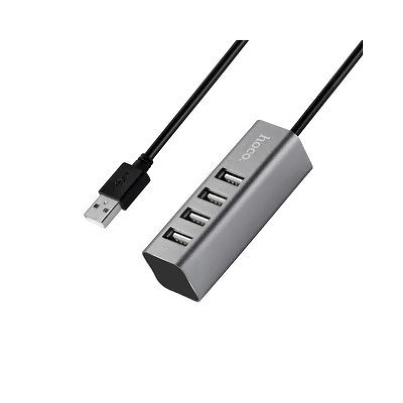 Хъб Hoco HB1 4USB Line machine- Сив