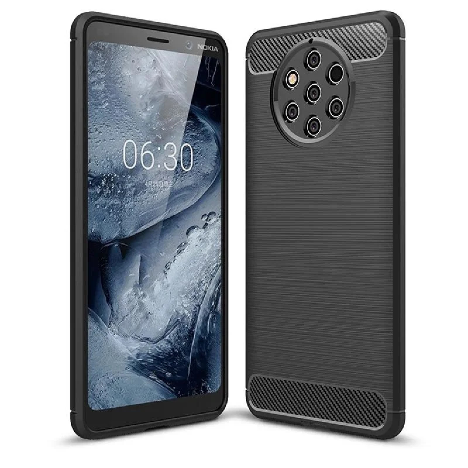 Гръб OEM Carbon Fiber за Nokia 9 PureView Черен