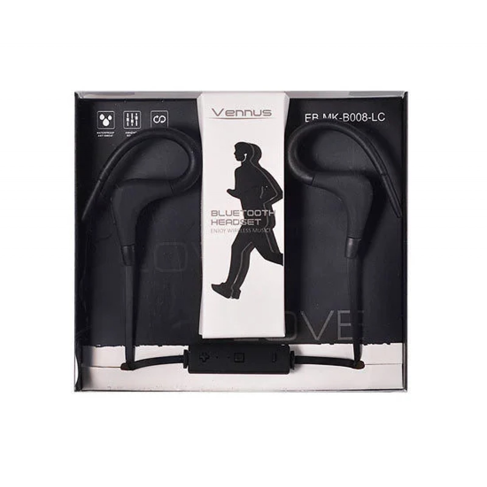 Bluetooth слушалки спортни VENNUS Earphones -  BT-1 Черни
