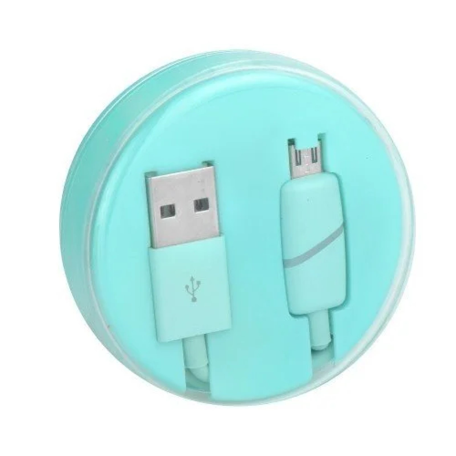 Data Кабел Micro USB BOX Ring Бледо зелен