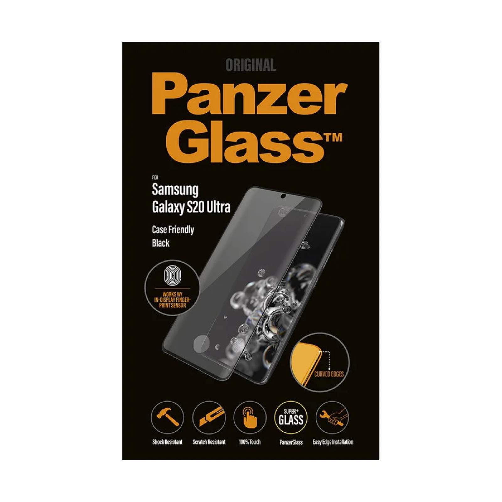 Стъклен протектор PanzerGlass за Samsung Galaxy S20 Ultra Case Friendly FingerPrint Черен