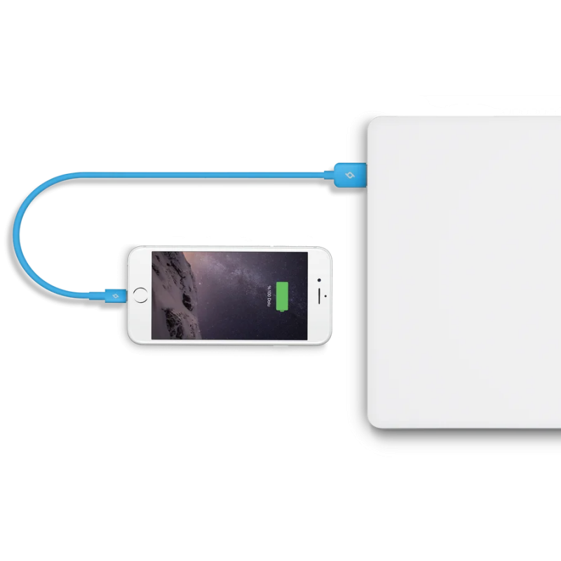 Кабел MFI AlumiCable Lightning Charge/Data Cable -  Бял,113402