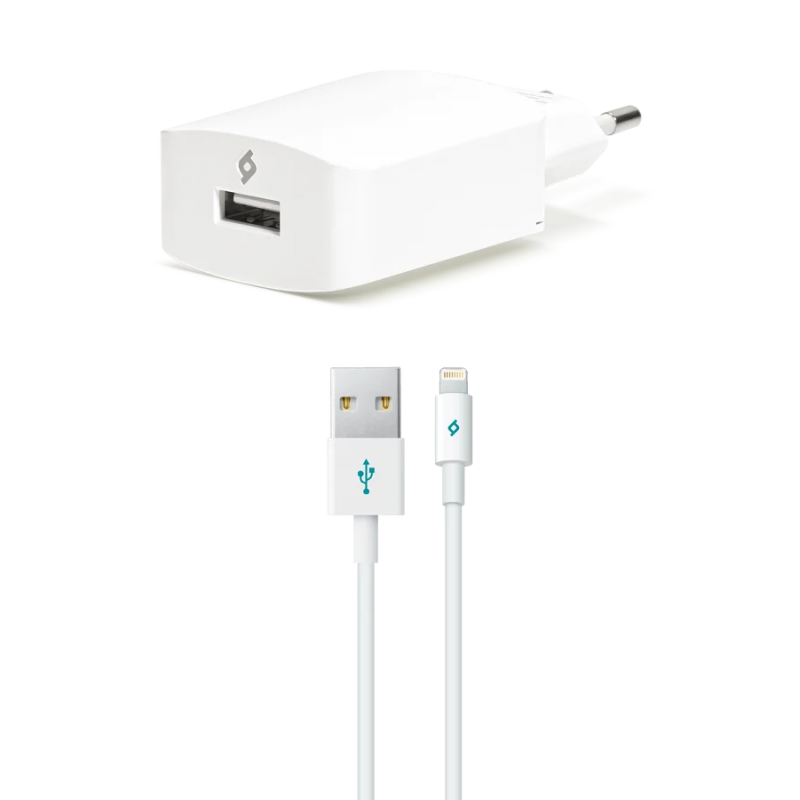 Зарядно 220V SpeedCharger USB Travel Charger, 2,1A, incl, Lightning Cable - Бяло,116579