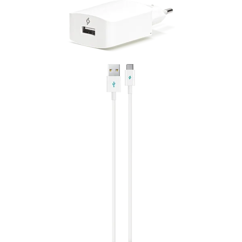 Зарядно 220V SpeedCharger USB Travel Charger, 2.1A, incl, Type C  Cable - Бяло,115573