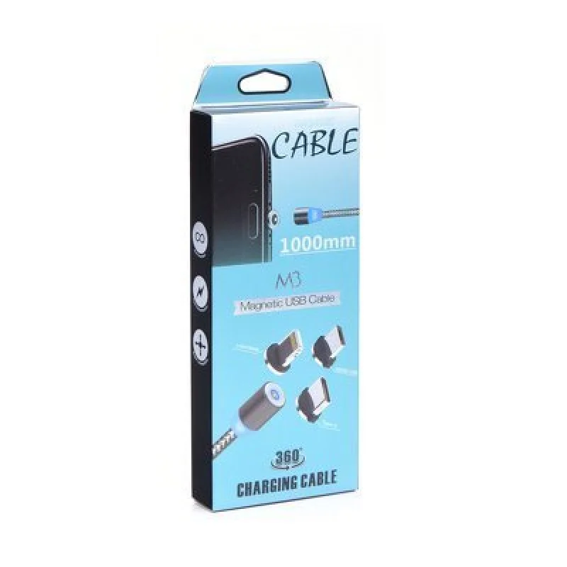 Магнитен кабел 3 в1  Micro + Lightning + Type C...