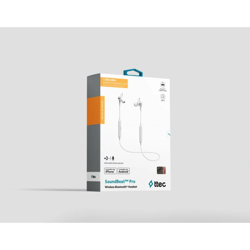 Bluetooth слушалки Soundbeat Pro Wireless BT Stereo Headset  magnets - Сребристи,116260
