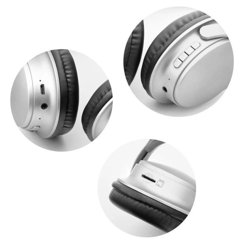 Bluetooth слушалки stereo earphones MS-K10 - Сребристи