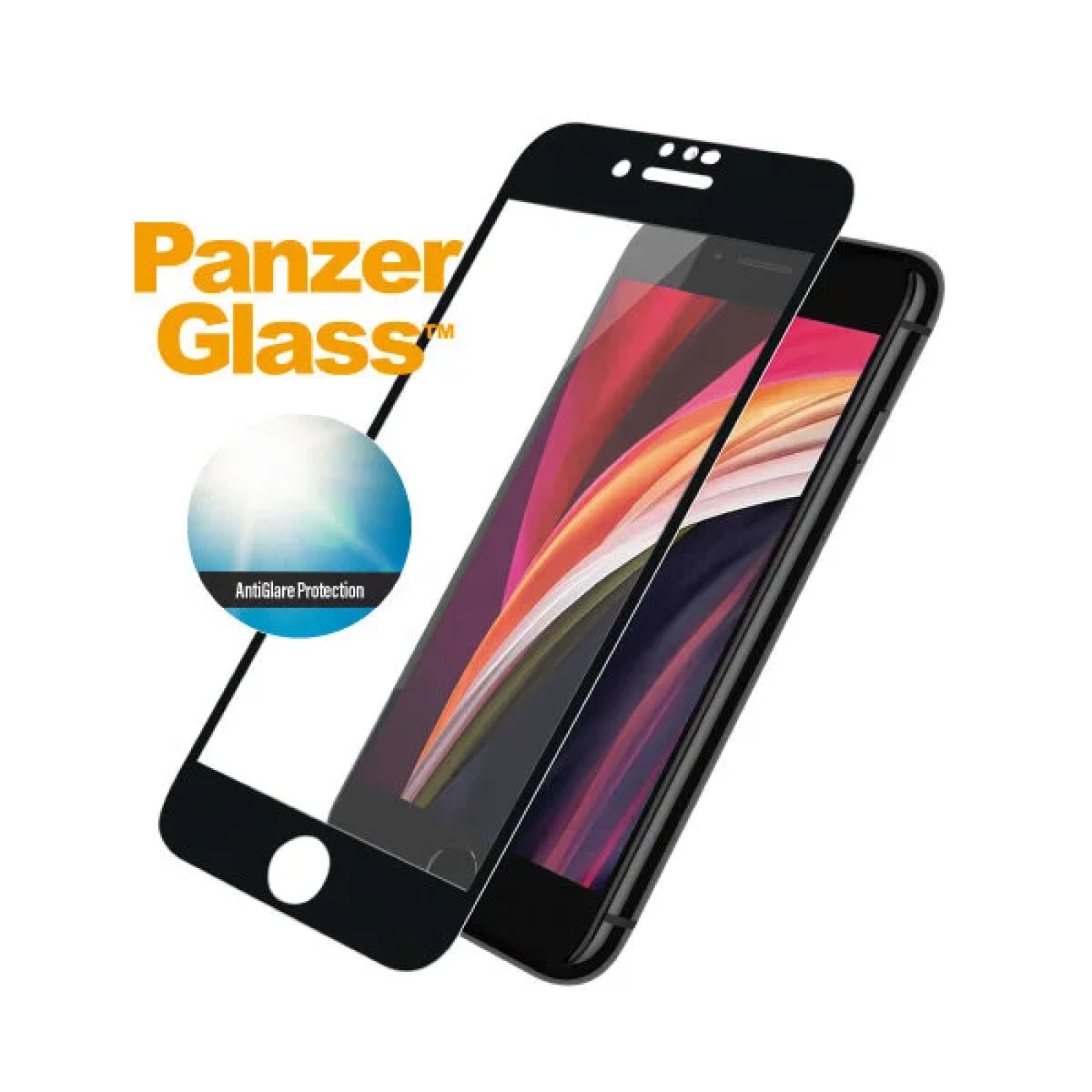 Стъклен протектор PanzerGlass за Apple iPhone 6/6S/7/8/SE 2020 Case Friendly AntiGlare Черен