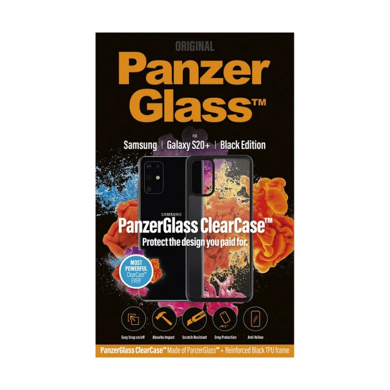 Гръб PanzerGlass Black frame за Samsung Galaxy S20 Plus Прозрачен