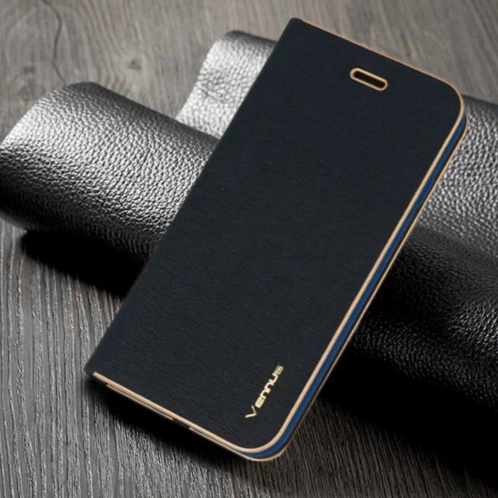 Гръб Vennus Book Case за Huawei/ Honor P30 Lite Златен