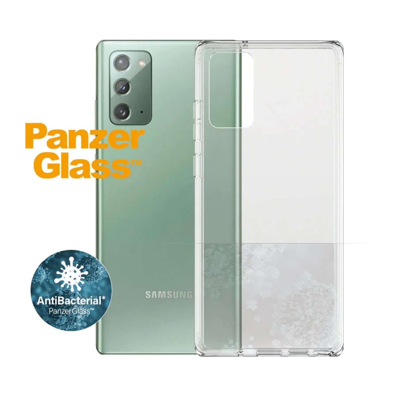Гръб PanzerGlass AntiBacterial ClearCase за Samsung Galaxy Note 20 Прозрачен