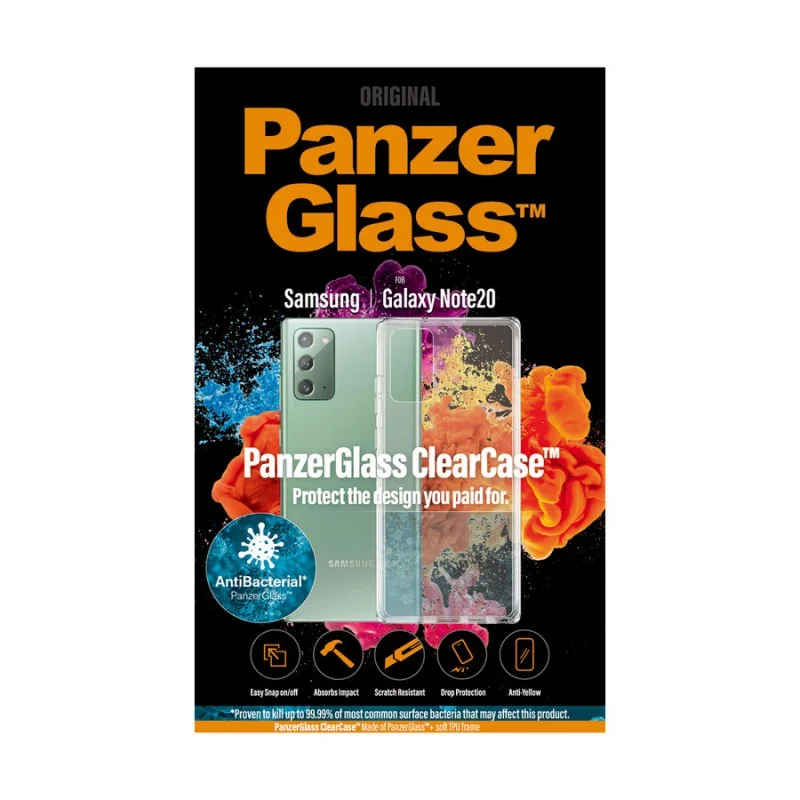 Гръб PanzerGlass AntiBacterial ClearCase за Samsung Galaxy Note 20 Прозрачен