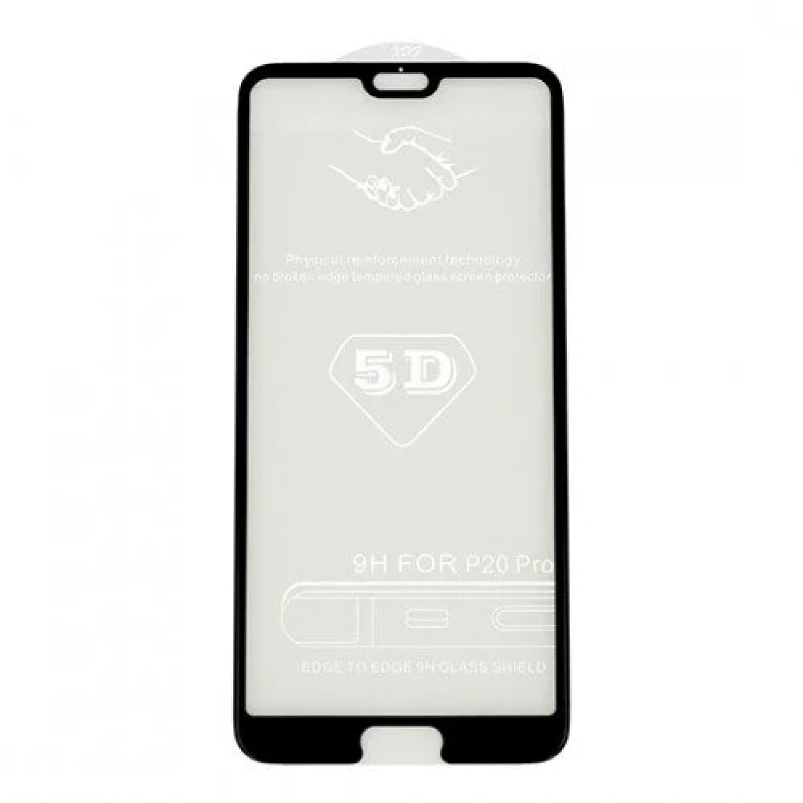 Стъклен протектор 5D Full Glue Tempered Glass за Huawei Y5p - Черен