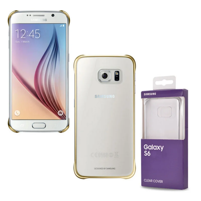Оригинален твърд гръб за Samsung S6 - Прозрачен с ...