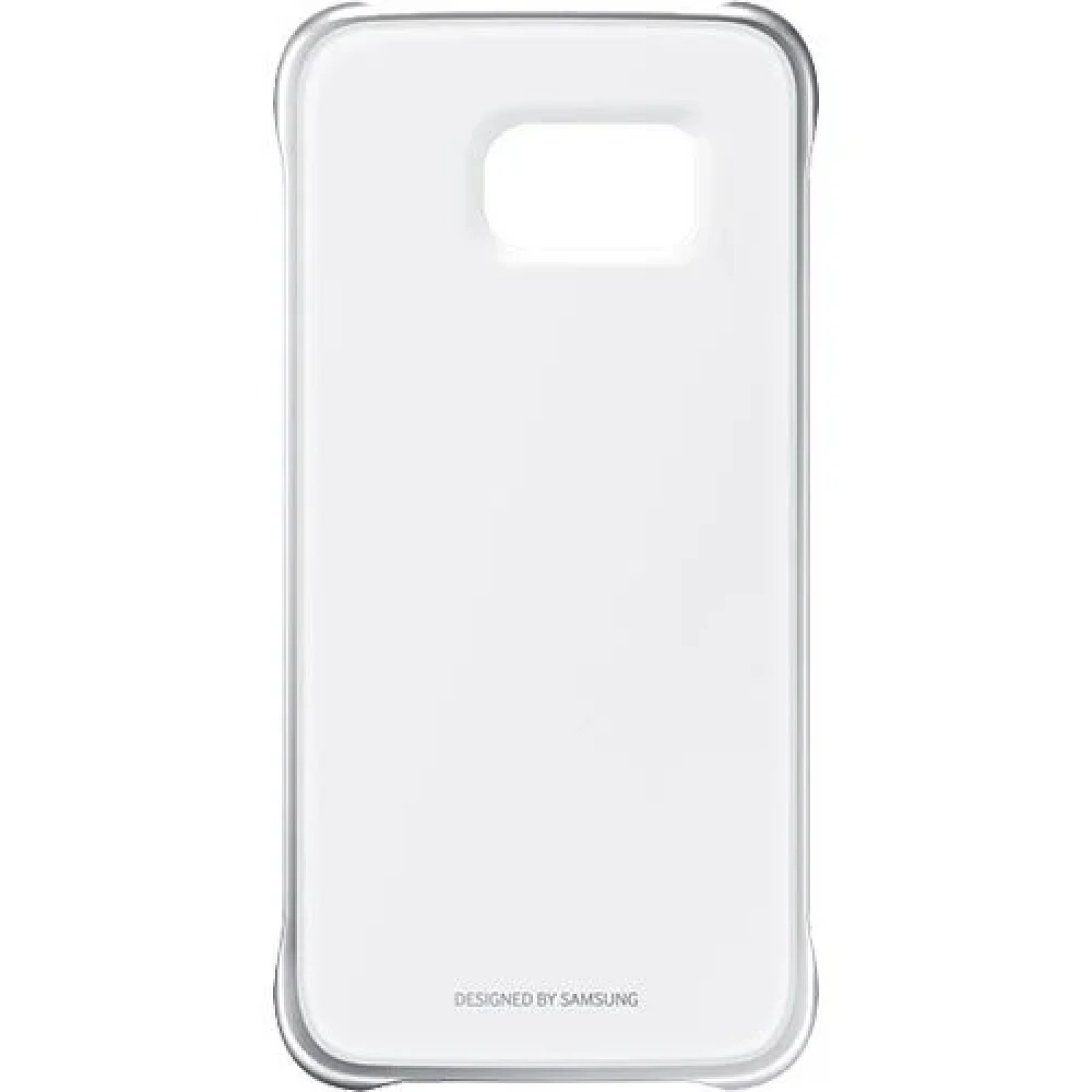 Оригинален твърд гръб за Samsung S6 - Прозрачен със сребриста рамка
