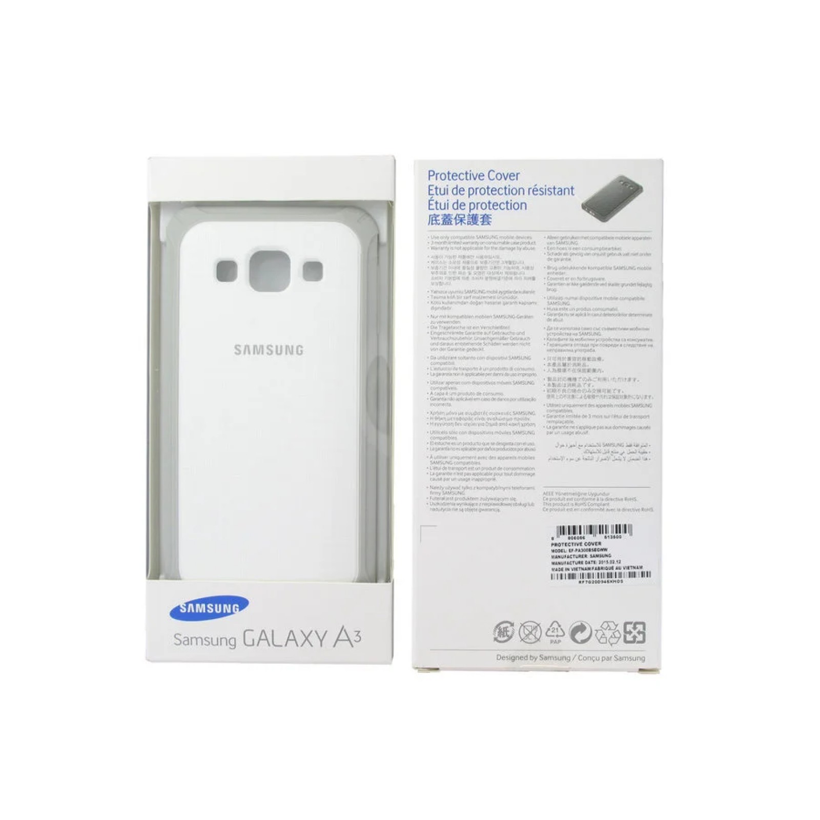 Оригинален гръб за  Samsung A3 Бяло/сиво