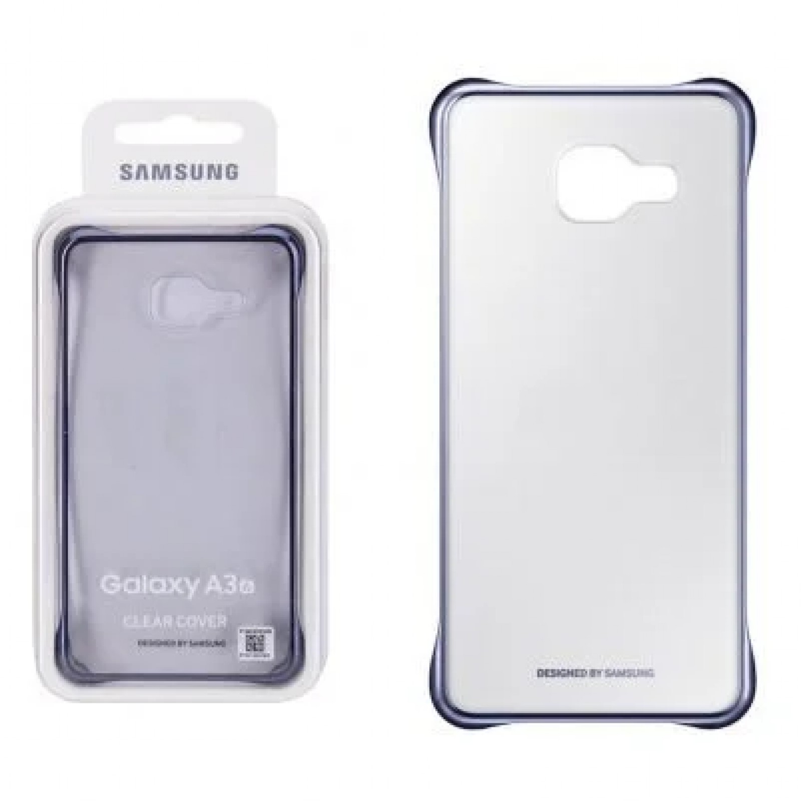 Оригинален твърд гръб за Samsung A3 2016 Прозрачен със сребриста