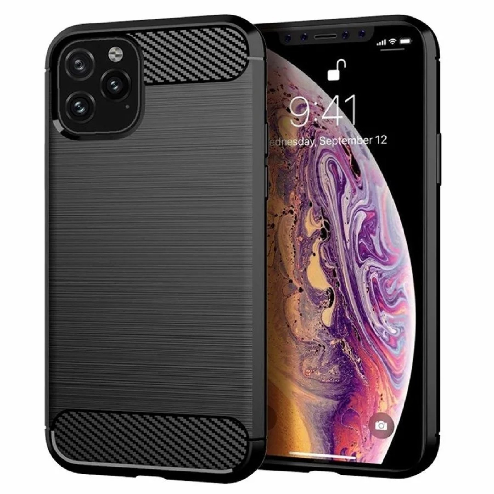 Гръб Forcell Carbon  за Apple iPhone 11 Pro Черен