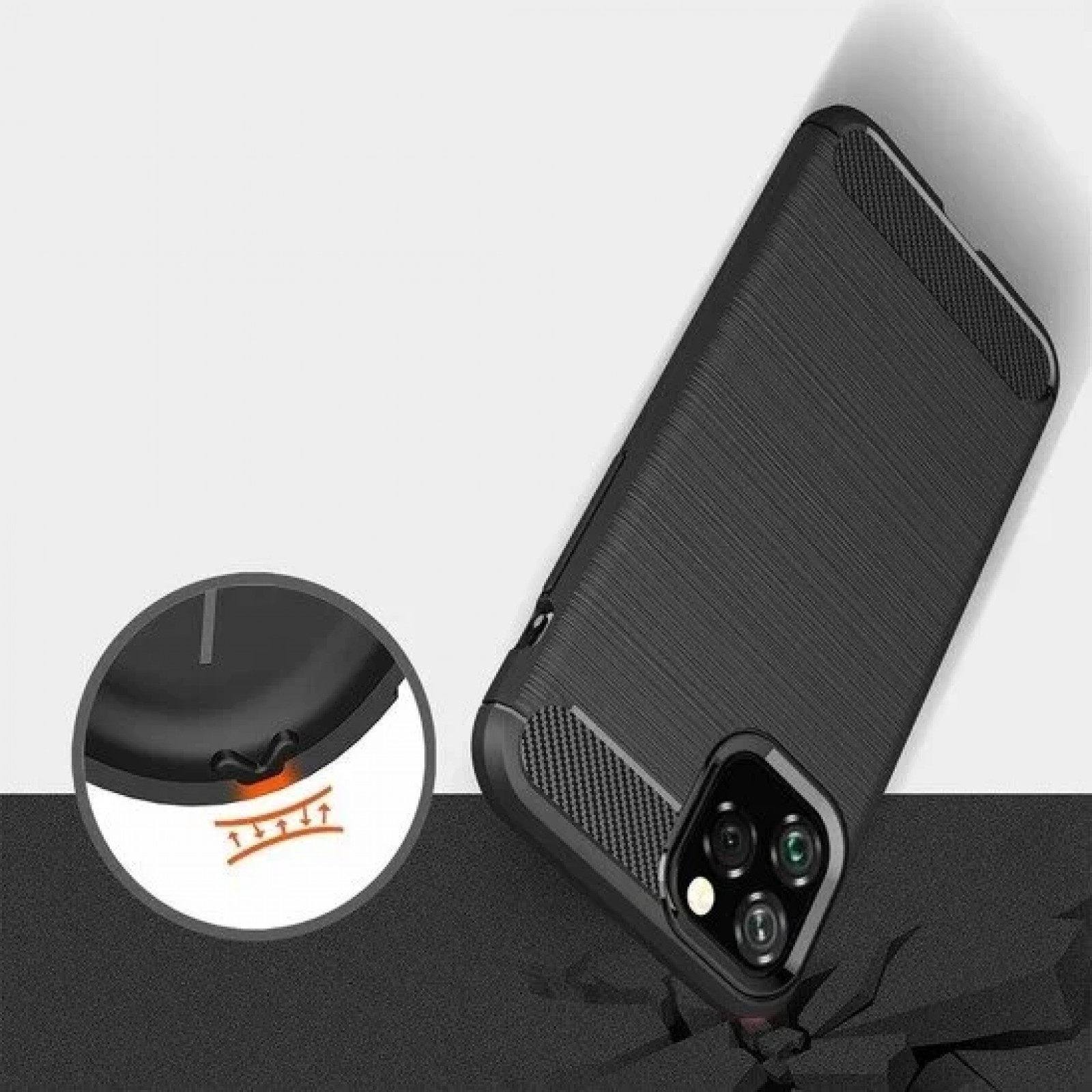 Гръб Forcell Carbon  за Apple iPhone 11 Pro Черен