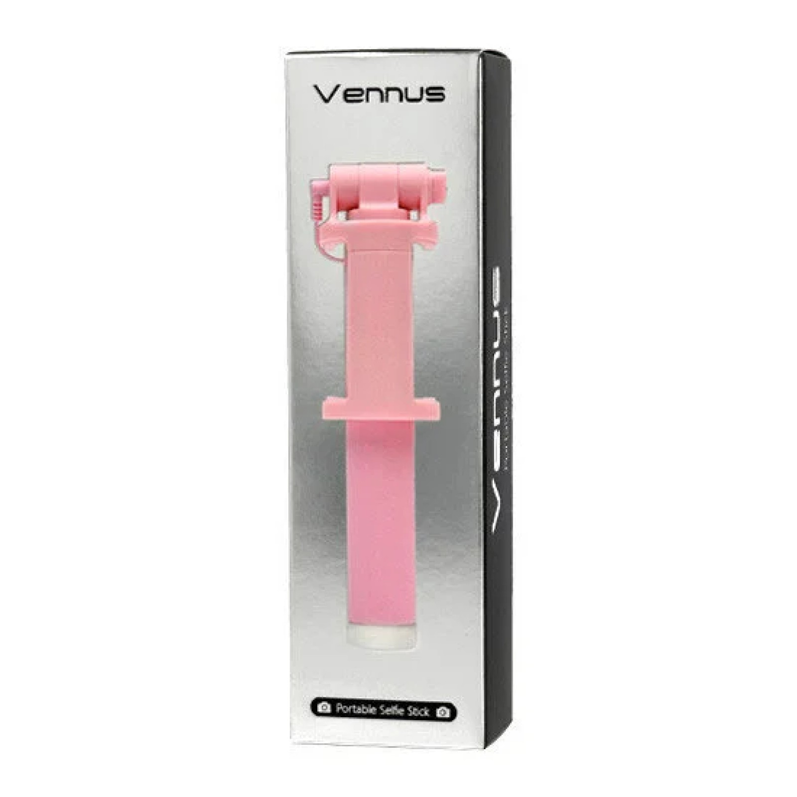 Селфи стик Vennus  - with trigger in the holder and cable – Розов