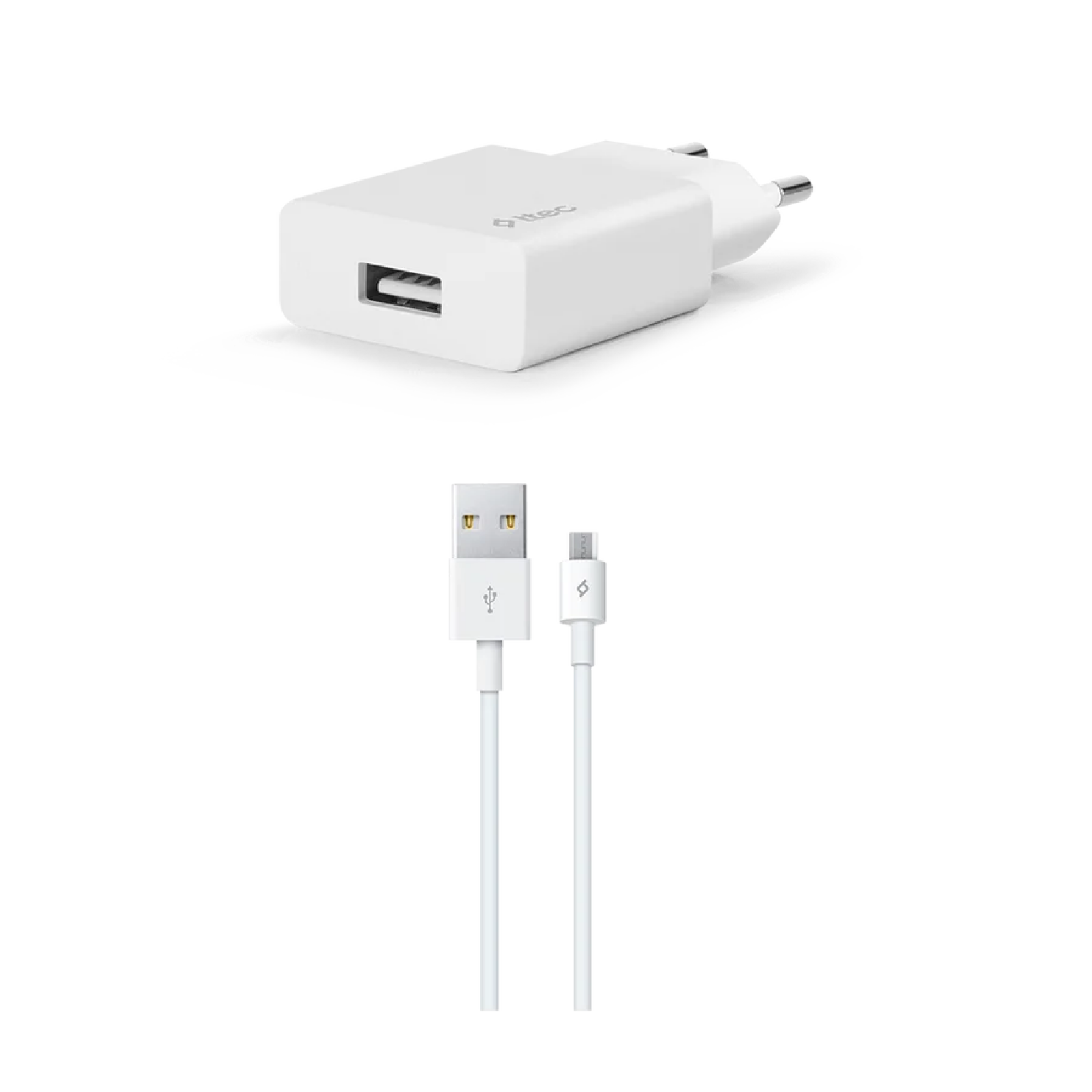Зарядно 220V SmartCharger USB Travel Charger, 2,1A, incl, Micro USB Cable - Бяло,116903