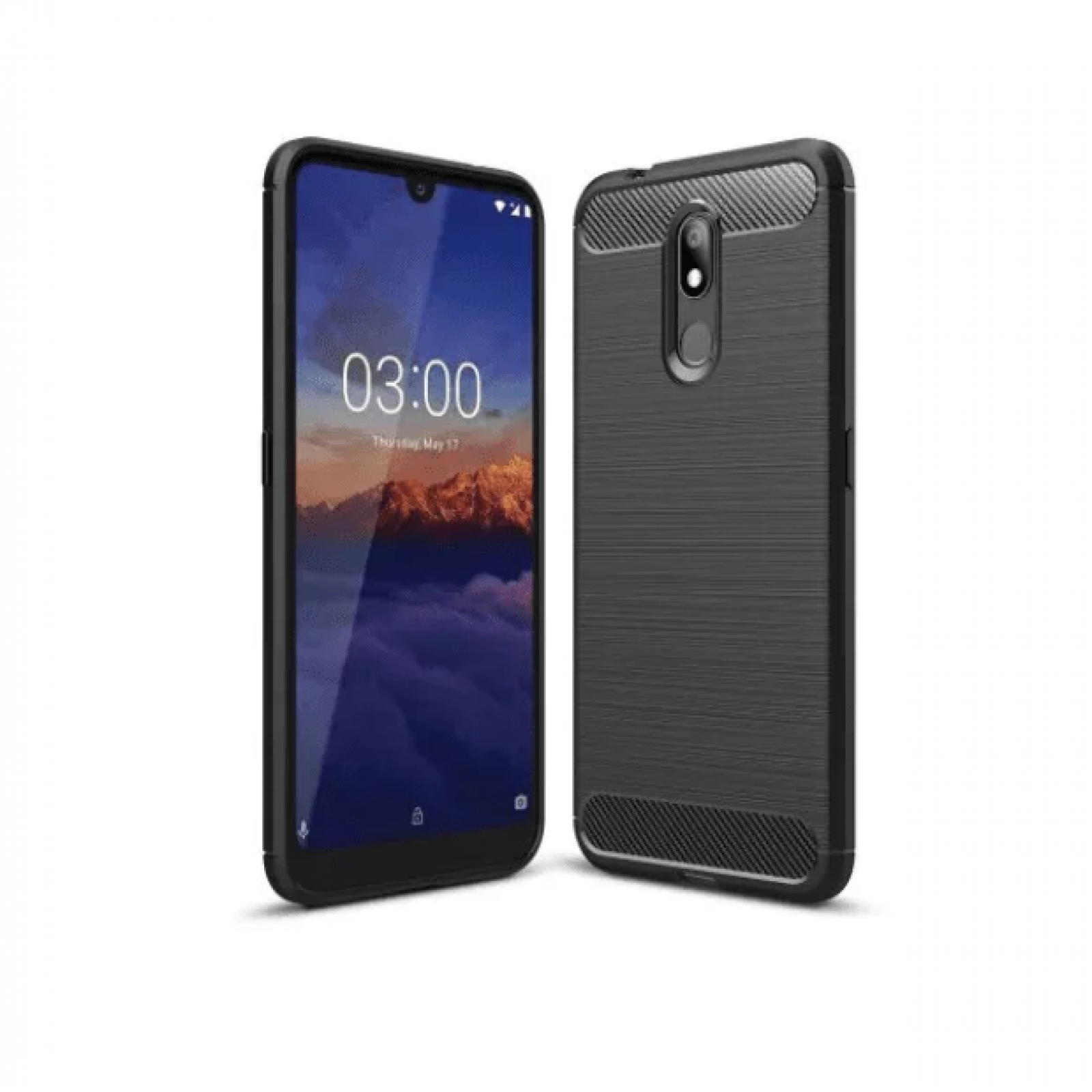 Гръб OEM Carbon Fiber за Nokia 3.2 2019 Черен