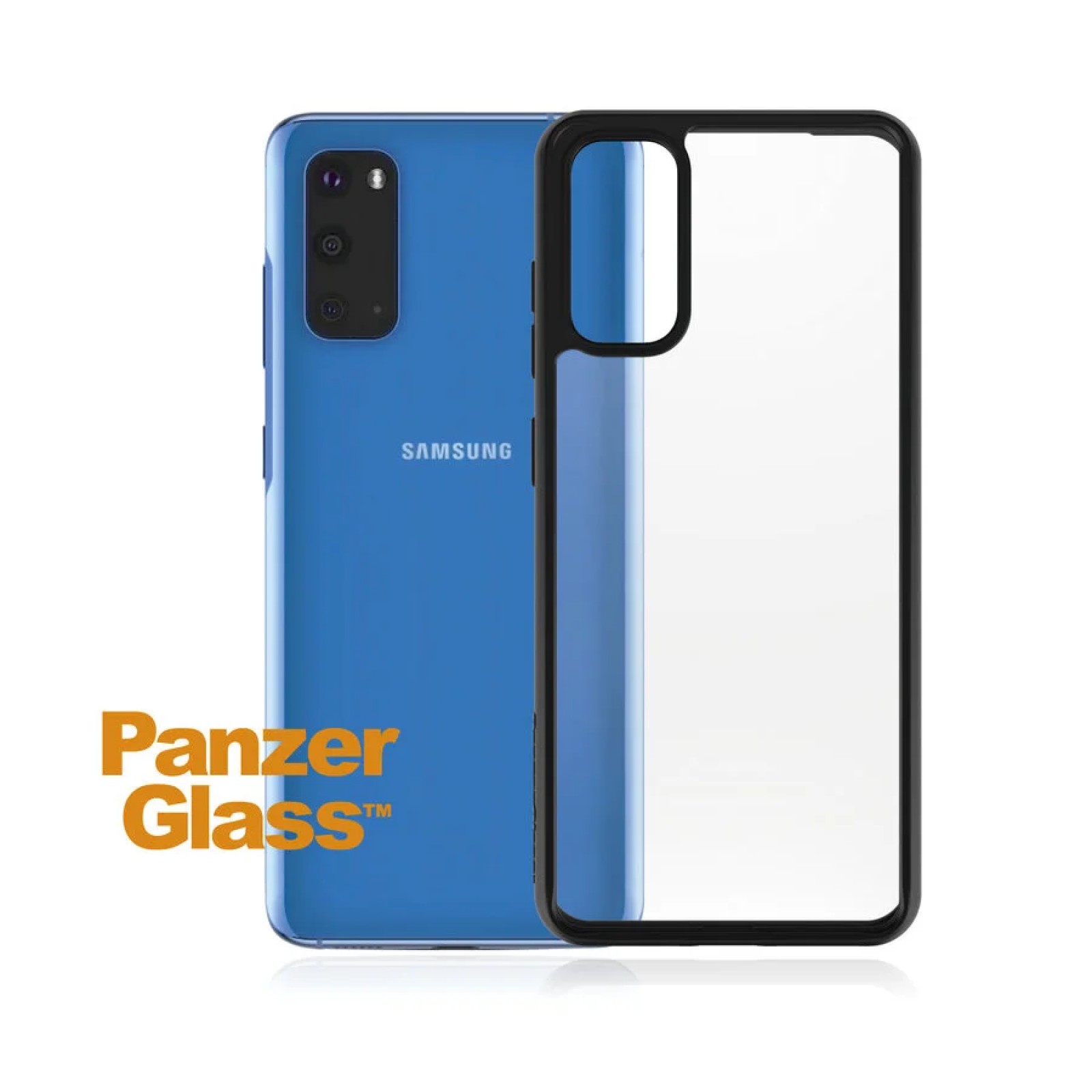 Гръб PanzerGlass Black frame за Samsung Galaxy S20 Прозрачен