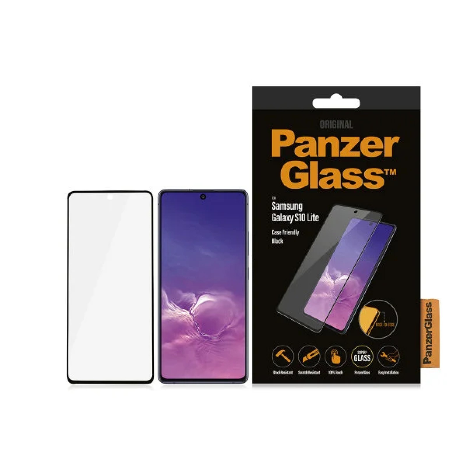 Стъклен протектор PanzerGlass за Samsung Galaxy S10 Lite Case Friendly Черен