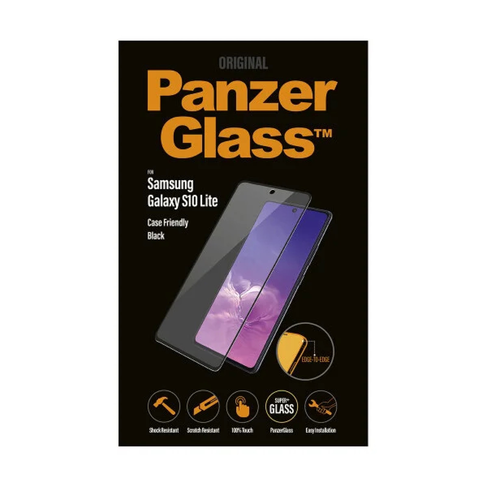 Стъклен протектор PanzerGlass за Samsung Galaxy S10 Lite Case Friendly Черен