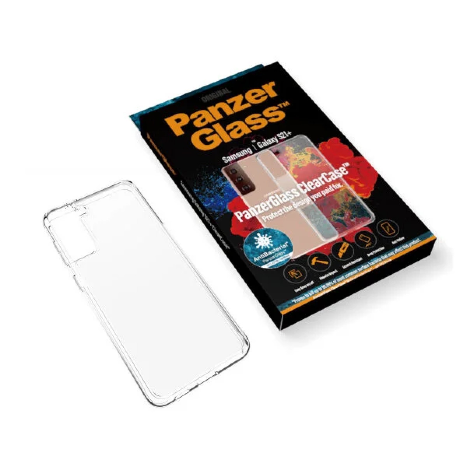 Гръб PanzerGlass AntiBacterial за Samsung Galaxy S21 Plus Прозрачен