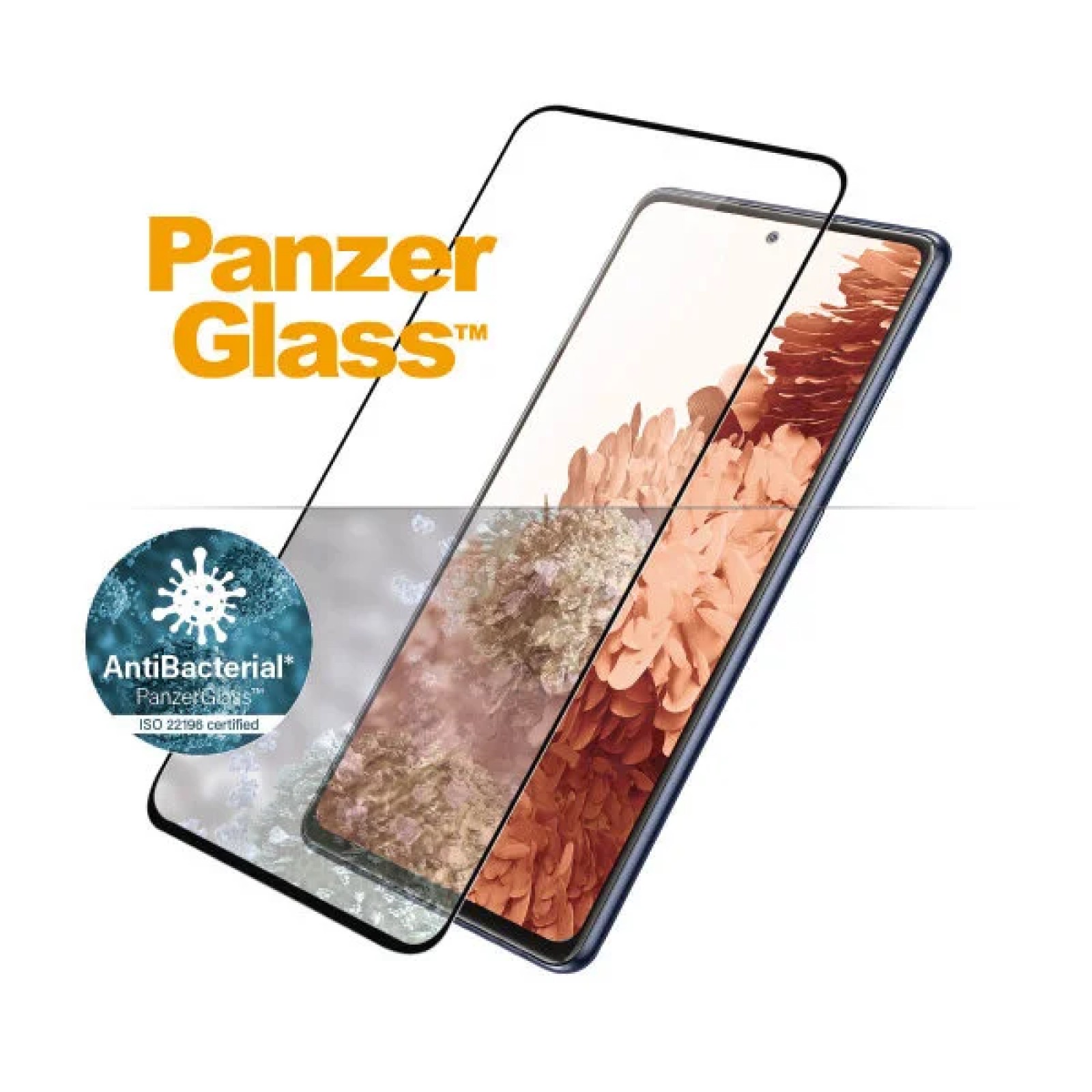 Стъклен протектор PanzerGlass за Samsung Galaxy S21 Plus Case Friendly FingerPrint AntiBacterial Черен