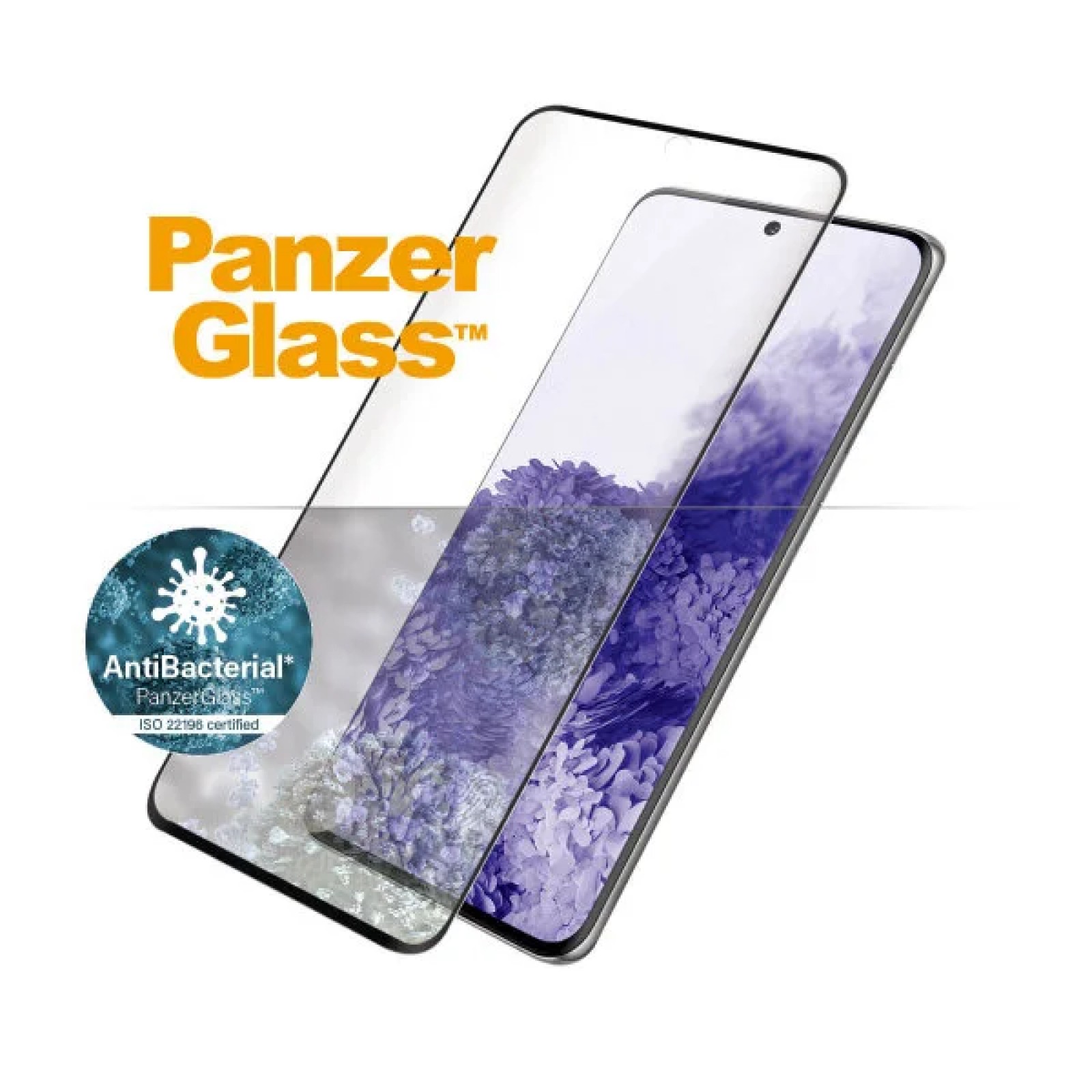 Стъклен протектор PanzerGlass за Samsung Galaxy S21 Ultra Case Friendly FingerPrint AntiBacterial Черен