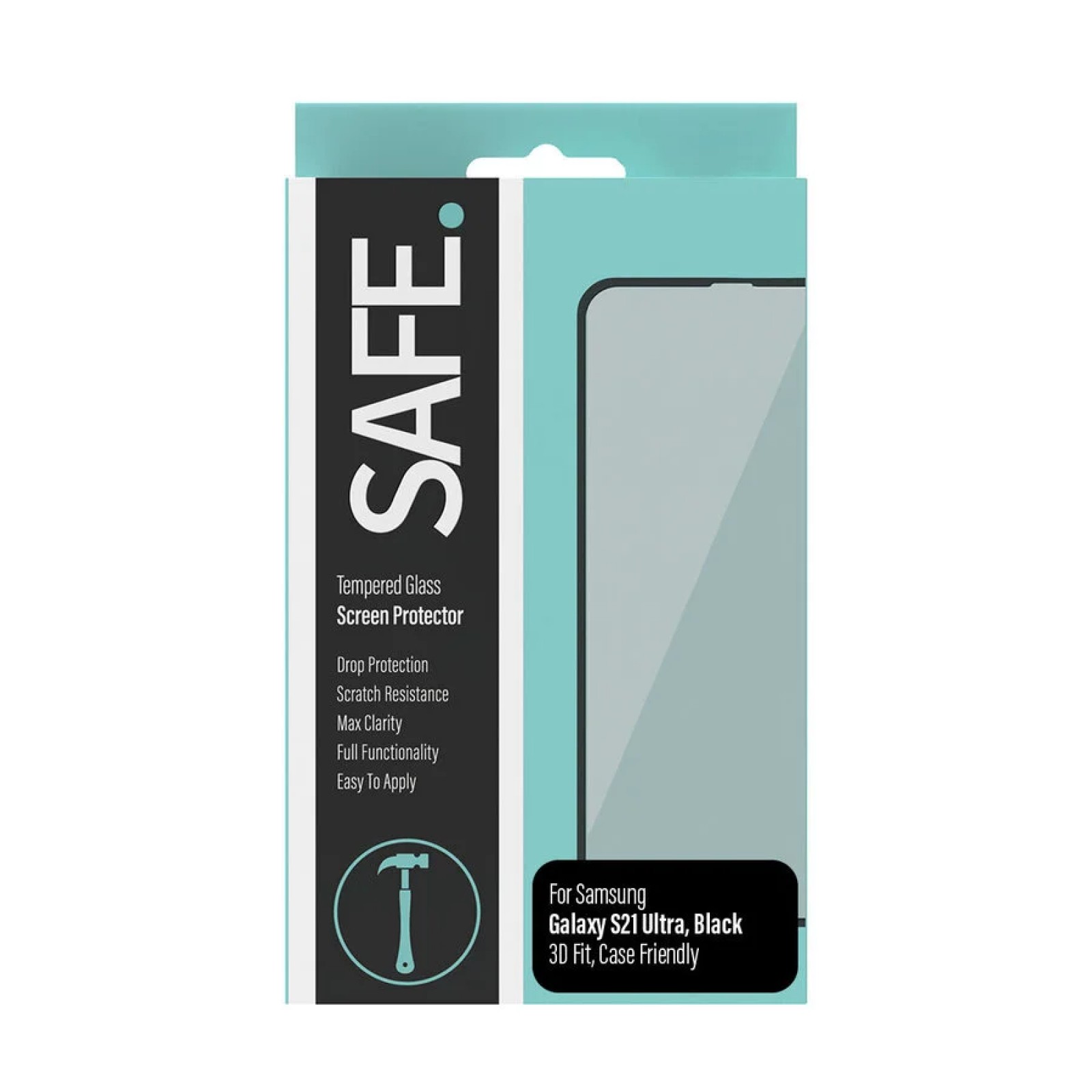 Стъклен протектор Safe. за Samsung Galaxy S21 Ultra Case Friendly FingerPrint Прозрачен