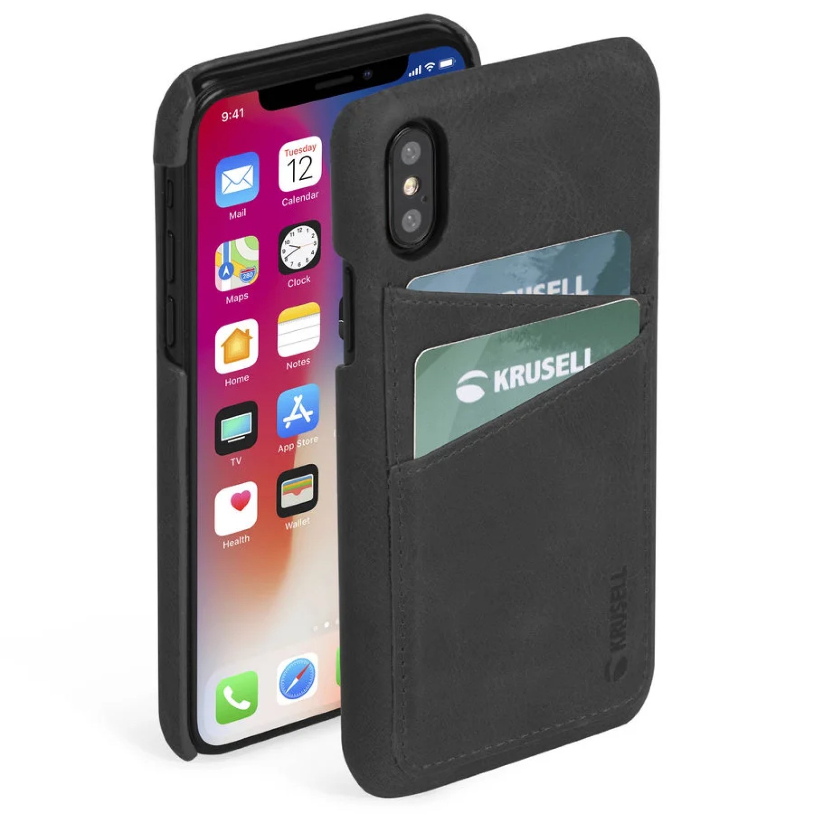 Гръб Krusell Sunne за Apple iPhone X/XS Черен