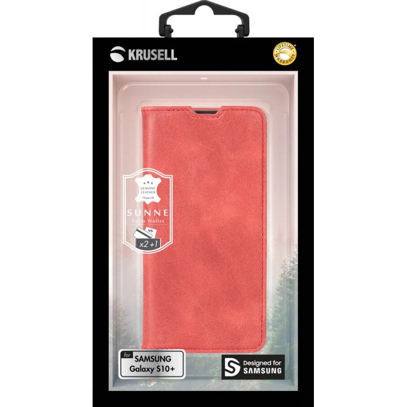 Гръб Krusell Sunne за Samsung Galaxy S10 Plus Червен