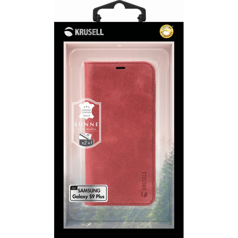 Гръб Krusell Sunne за Samsung Galaxy S9 Plus Червен