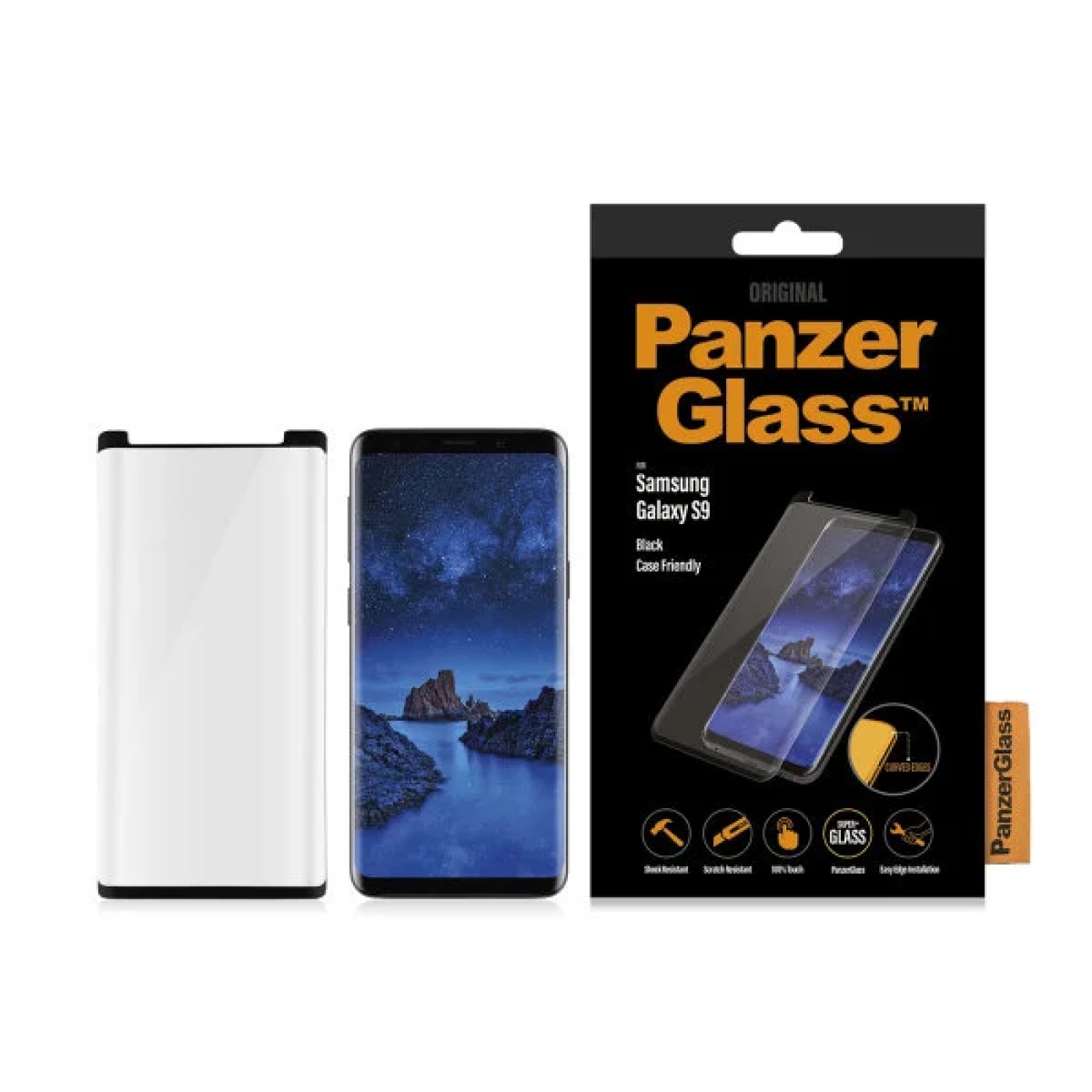 Стъклен протектор PanzerGlass за Samsung Galaxy S9 Case Friendly Черен