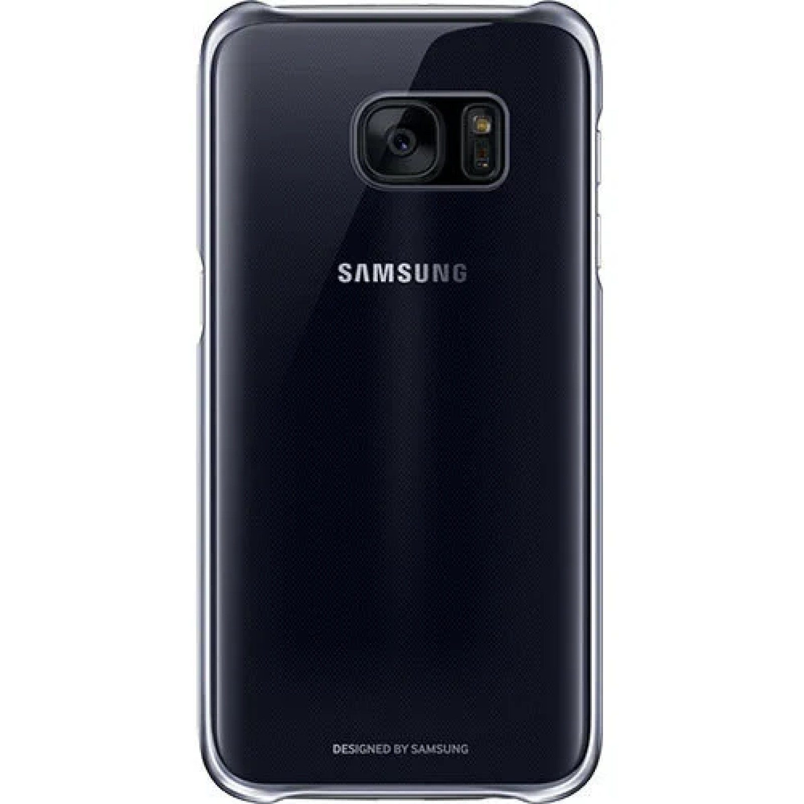 Оригинален твърд гръб за Samsung S7 - Прозрачен с черна рамка